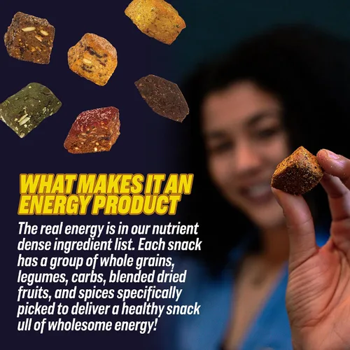 Miniatura 6 de SPARK BITES – Paquete variado de 6 (uno de cada sabor), sin alérgenos, a base de plantas, aperitivo energético saludable – Una liberación constante