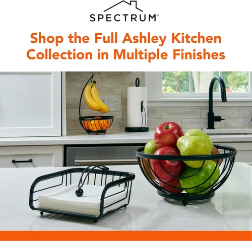 Miniatura 5 de Spectrum Ashley - Servilletero plano negro para encimera de cocina, mesa de comedor, picnic al aire libre, servilletas de cóctel, dispensador