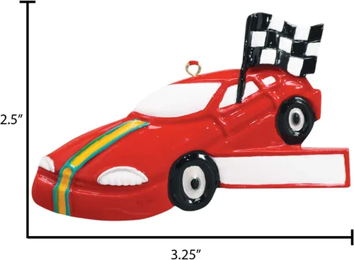 Miniatura 4 de Adornos de Navidad personalizados – Decoración de Navidad para vehículos, adorno de automóvil de carreras, adorno rojo para conductores de carreras