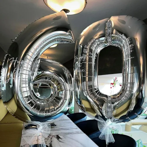 Miniatura 3 de Globos de 0 números plateados 0 globos de número 40 pulgadas número 0 globos de aluminio Mylar