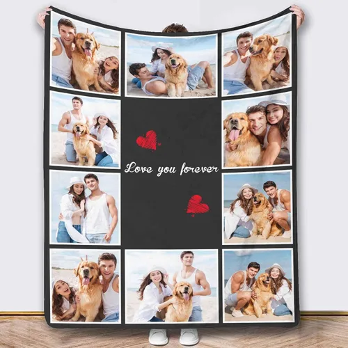 Miniatura 26 de Mantas de fotos, 5 fotos, mantas y mantas personalizadas, manta de fotos personalizada, regalos para familiares, amigos, hombres, mujeres y niños