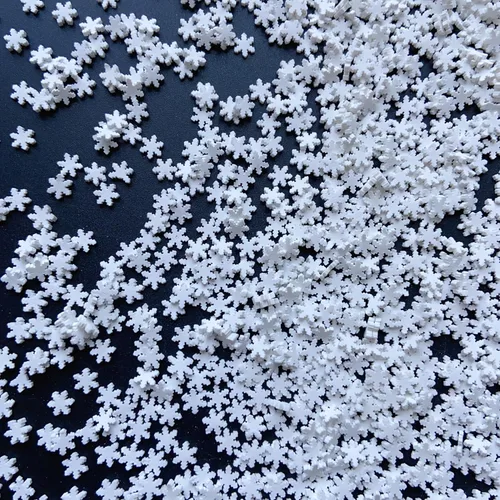 Miniatura 5 de EHOPE - Rodajas de arcilla de polímero blancas con forma de copo de nieve para decoración de uñas, manualidades DIY, pasteles, fundas para teléfono