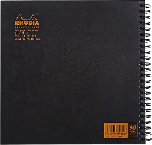 Miniatura 3 de Rhodia Graph Reverse Standard Notebook, One Notebook, Black