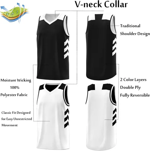 Miniatura 23 de KXK Camiseta de baloncesto reversible en blanco para hombre, uniforme de equipo, atlético, hip hop, camisetas de baloncesto S-4XL