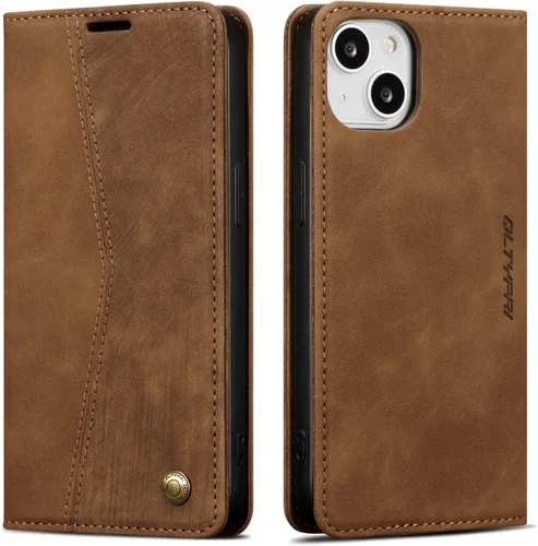 Miniatura 14 de QLTYPRI Para iPhone Air Case Wallet Con Tarjetero, Vintage PU Cuero Kickstand Cierre Magnético A Prueba De Golpes Folio Libro Funda Para IPhone 17
