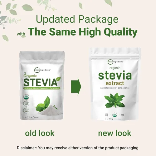 Miniatura 4 de Micro Ingredients Polvo con 90 % de extracto de stevia orgánica, endulzante natural sin calorías, 1