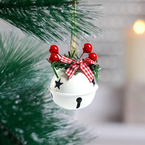 Miniatura 6 de 18 PCS Adornos de Cascabeles Navideños en Rojo, Blanco, Verde - Decoración de Árbol de Navidad, Corona, Adorno Conmemorativo Campana-1