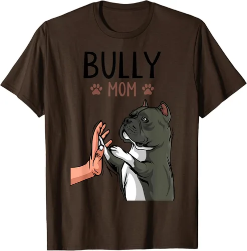 Miniatura 7 de American Bully Mom Cute Dog Mama Camiseta divertida para mujer, Blanco, S