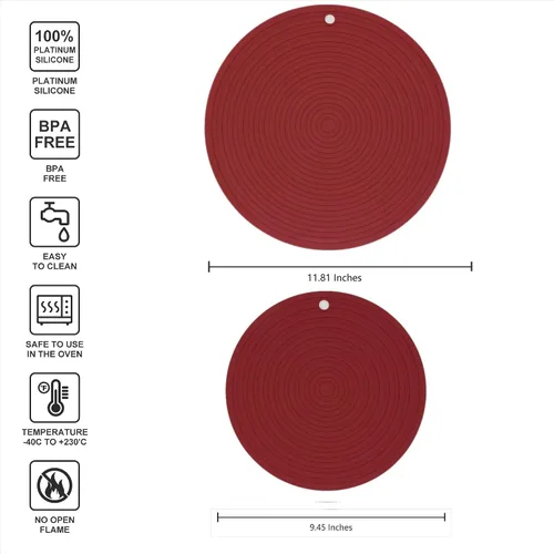 Miniatura 3 de Alfombrillas de silicona para ollas y sartenes, resistentes al calor, almohadillas calientes flexibles para mesa de cocina, tapetes antideslizantes