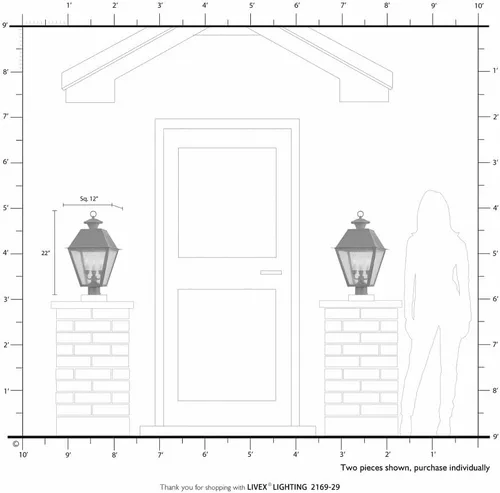 Miniatura 6 de Livex Lighting 2169-04 Mansfield - Cabezal de poste para exteriores con 3 luces, color negro
