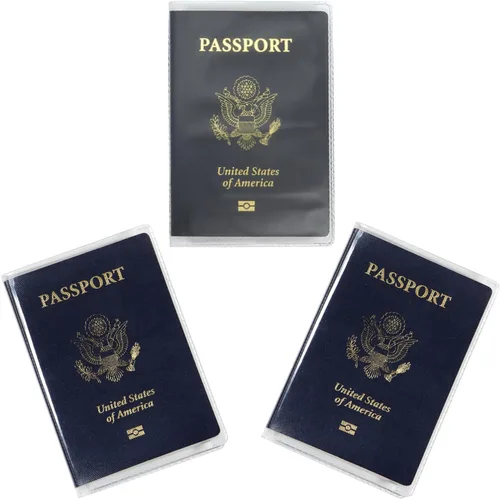 Funda transparente y esmerilada para pasaporte, protector de pasaporte de plástico, protector de tarjeta de identificación de vinilo, funda de