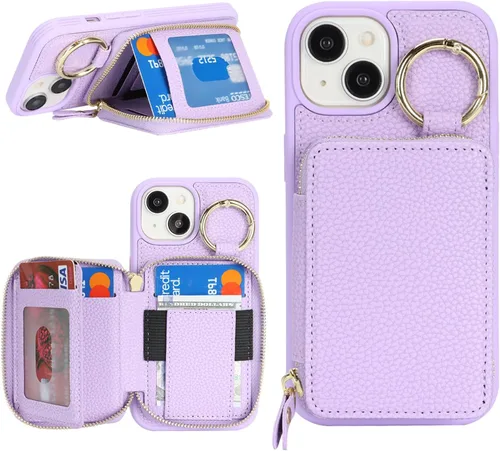 Miniatura 29 de Funda compatible con iPhone Air Wallet con tarjetero para iPhone Air, funda con cremallera y ranura para mujer, 5G de 6.5 pulgadas, color oro rosa