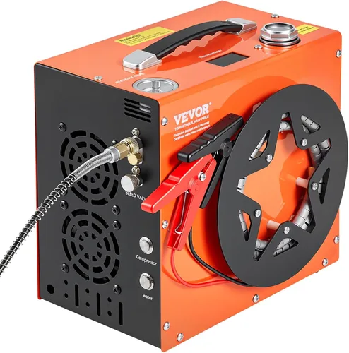Miniatura 12 de VEVOR Compresor de aire PCP, compresor de pistola de aire PCP portátil de 4500 PSI/30 Mpa, sistema de refrigeración de agua y ventilador integrado