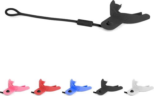 SISU Protector bucal Tether - Protección preformada con correa para fútbol, hockey, lacrosse, deportes de casco enjaulado – Remoldable hasta 20