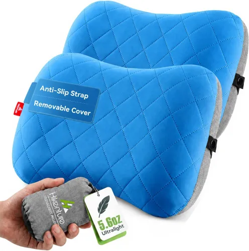Miniatura 15 de Almohada de camping Hikenture con funda extraíble - Almohada ultraligera e inflable para soporte lumbar y cervical - Almohada de mochila mejorada