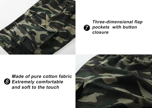 Miniatura 5 de VtuAOL Pantalones cortos cargo para mujer, cintura elástica, cómodos, de algodón, holgados