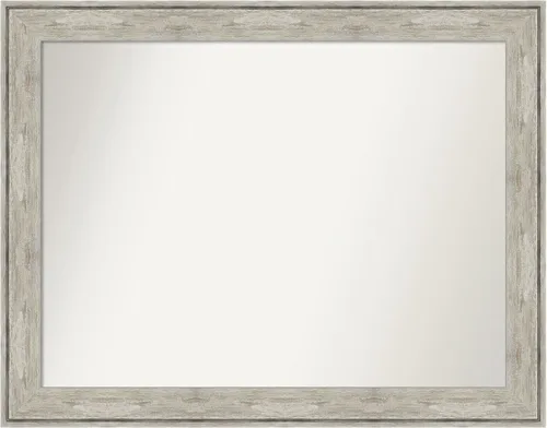 Miniatura 210 de Amanti Art Espejo de baño plateado para sobre fregadero, 28 x 47 pulgadas, espejo rectangular de plata imperial, marco de madera tradicional de gran