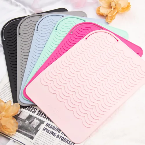 Miniatura 9 de ANGENIL Plancha plana de viaje para alisar el cabello, alfombrilla de calor grande para rizador, alfombrilla de silicona resistente al calor
