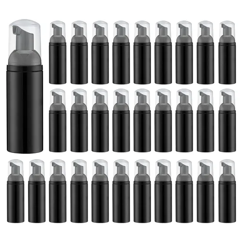 Miniatura 19 de Botella de espuma de 2 onzas, dispensador de bomba de espuma vacía para jabón de manos, limpiador de pestañas, champú para viajar, 10 Negro