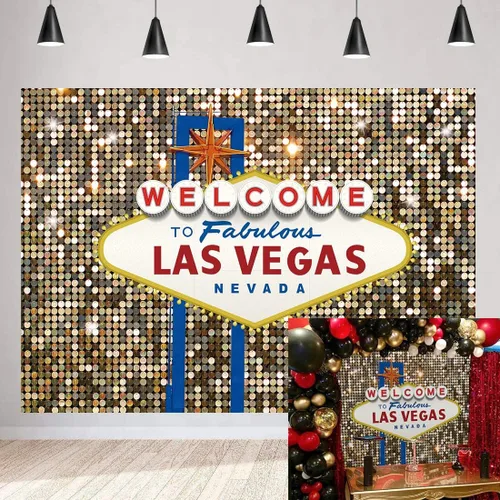 Miniatura 5 de Bienvenido a Las Vegas, telón de fondo fabuloso casino noche póker fiesta temática de película fondo de fotografía dorado disfraz de baile