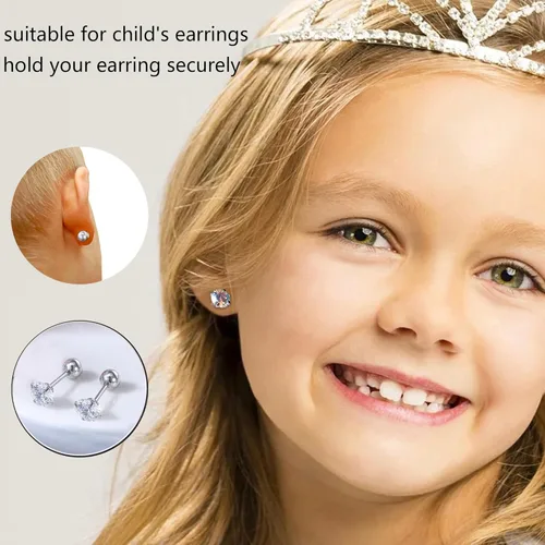 Miniatura 3 de AoedeJ Parte trasera de aretes de acero inoxidable con cierre de bola, reemplazos de parte trasera de aretes, parte trasera de aretes con tuerca