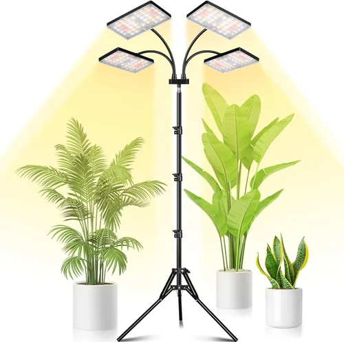 Miniatura 7 de LBW Luz de crecimiento de escritorio para plantas de interior, lámpara de escritorio de espectro completo con 4 cuellos de cisne ajustables, amplia