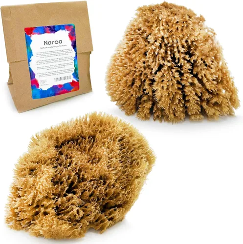 NAROA Natural Artist - Esponjas de mar para pintar, paquete de 2 | Herramientas de arte grandes para decoración, mármol, esponja, texturizado y