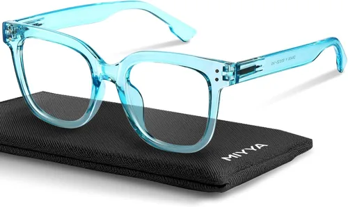Miniatura 9 de miyya Gafas de luz azul para mujeres y hombres – Monturas gruesas de gran tamaño bloqueador de luz UV y azul, accesorios elegantes para gafas