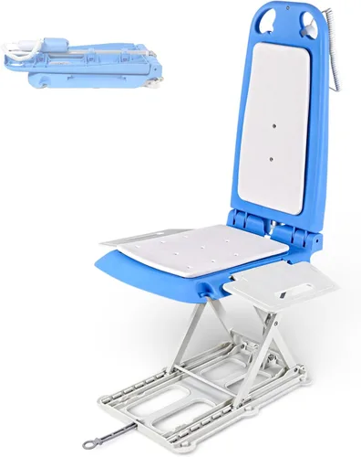 Miniatura 9 de SuperHandy Elevador portátil de suelo y bañera: batería de 26 V 51.8 Wh, peso ligero de 19 libras, plegable, capacidad de 330 libras, elevación Azul