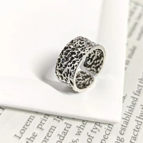 Miniatura 188 de Anillo de plata de ley 925, minimalista, ajustable, hecho a mano, para mujeres y niñas