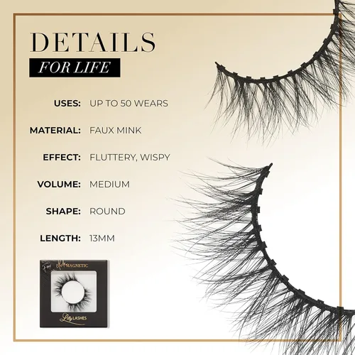 Miniatura 6 de Lilly Lashes Pestañas postizas magnéticas Click - Para toda la vida, pestañas falsas de visón sintético magnéticas para un aspecto natural