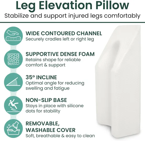 Miniatura 2 de Xtra-Comfort Almohada de elevación de piernas: cuña de pierna para rodilla, hinchazón, elevación, después de la cirugía imprescindible – Post