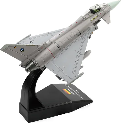 NUOTIE 1/100 Eurofighter Typhoon EF-2000 German Jet Fighter Modelo de avión fundido a presión para colección de exhibición o regalo