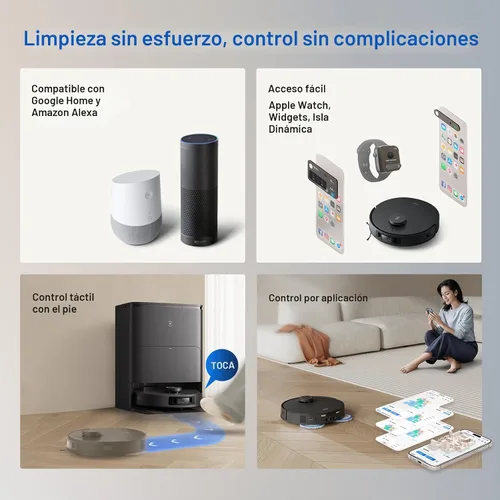 Miniatura 9 de ECOVACS DEEBOT T30S AI Care Robot Aspiradora y Trapeador, 11000Pa, Trapeado de Borde Adaptativo TruEdge, ZeroTangle, AI Instant Re-mop, Lavado