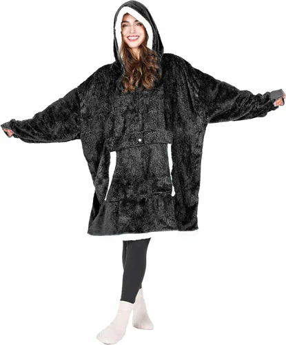 Miniatura 61 de Tirrinia Sudadera Manta de Gran Tamaño con Capucha, Mantas Sherpa Esponjosas Vestibles, Manta Sudadera Reversible y Acogedora, Regalo para Adultos #
