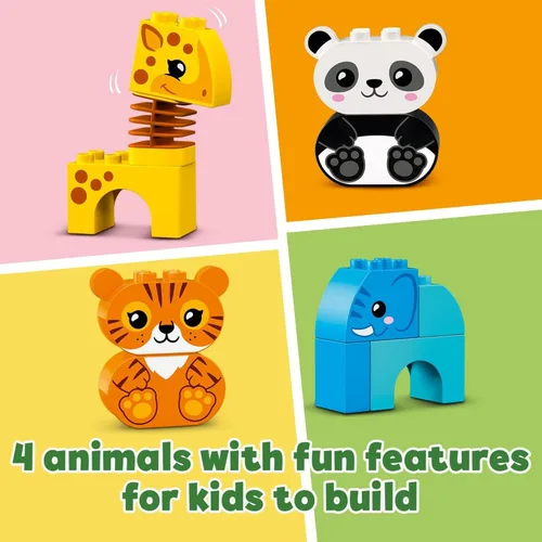 Miniatura 3 de LEGO DUPLO My First Animal Train 10955, juguetes para niños pequeños y niños de 1.5 a 3 años con figuras de elefante, tigre, panda y jirafa, juguete