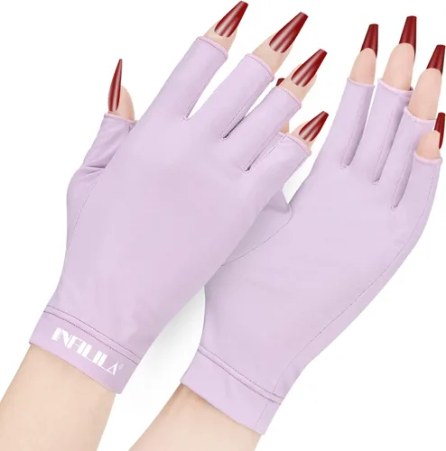 Miniatura 7 de NXJ INFILILA UV Gloves for Nails, Anti UV Light Gloves for Gel Nail Lamp, Professional UPF 99+ Protection for Women Negro