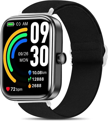 Miniatura 11 de Lamshaw Compatible con TOZO S7 Smart Watch, correa de repuesto ajustable de nailon elástico elástico compatible con TOZO S7, S6, S5, S3 Smart Watch