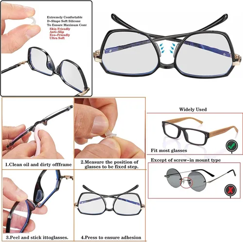 Miniatura 4 de 34 retenedores de lentes de silicona, soportes para patillas para gafas, protectores antideslizantes, tapones para lentes que se mantienen en su