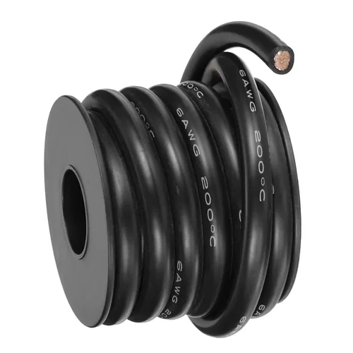 MECCANIXITY Cable de alambre de silicona flexible de 6AWG 3m/10ft, alambre eléctrico trenzado de cobre estañado de 6 calibre 200 Celsius/392