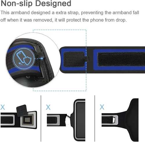 Miniatura 4 de Brazalete para iPhone 13 mini, 12 mini, resistente al agua, para gimnasio, entrenamiento, correr, teléfono para iPhone 13Mini, 12Mini (azul marino)