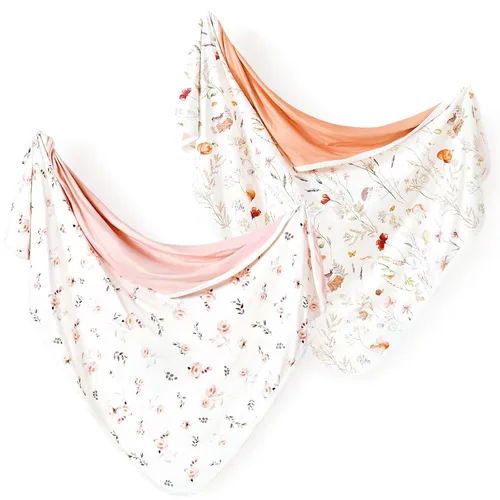 Miniatura 22 de GRSSDER Paquete de 2 mantas de punto súper suaves para bebés niñas y niños, mantas reversibles de doble capa de 34 x 44 pulgadas, extra grandes