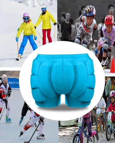 Miniatura 6 de Reomoto Almohadillas de protección de cadera para niños, pantalones cortos de esquí, patinaje, snowboard, almohadillas de protección de cadera