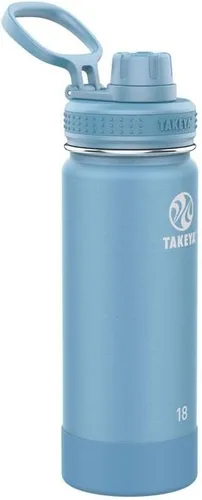 Miniatura 57 de Takeya Actives - Botella de agua de acero inoxidable, con aislamiento térmico y tapa de boquilla, capacidad de 24 onzas, color azul piedra Piedra