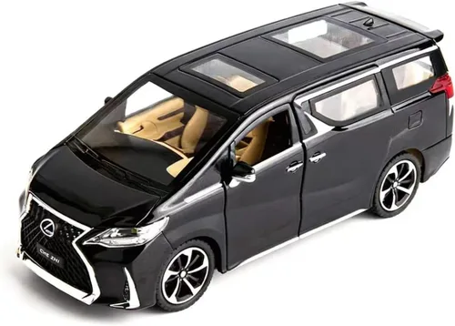 WAKAKAC Modelo de coche 1/24 LM300 MPV Aleación Pull Back Metal Coche de juguete coleccionable con luz y sonido, la puerta del vehículo de juguete