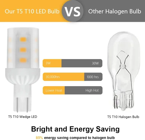 Miniatura 3 de Cheopha Bombillas LED T10 T5 con base de cuña de 12 V, 921, 3 W, reemplazo de lámpara halógena de 30 W para paisaje, exterior, camino, escalón