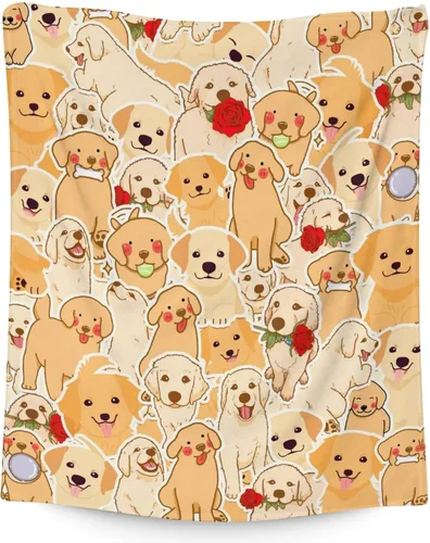 Miniatura 20 de Golden Retriever - Manta de regalo – 30 x 40 pulgadas, bonita manta de perro para amantes de los perros, niños, niños y niñas, mantas suaves