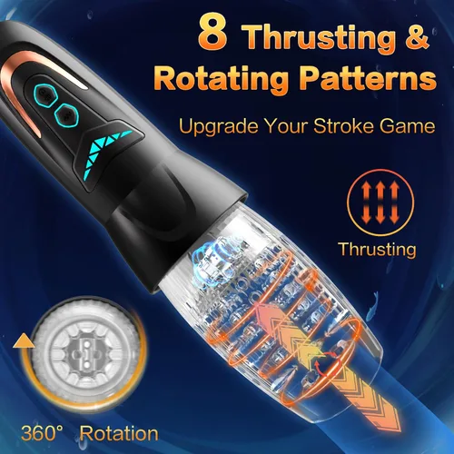 Miniatura 3 de Masturbador automático masculino juguete sexual con 10 vibraciones, 8 patrones de empuje y rotación, juguetes sexuales masculinos para hombres