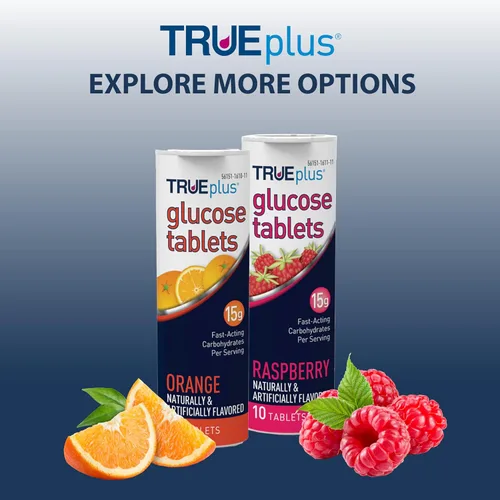 Miniatura 6 de TRUEplus Tabletas de glucosa, masticables, sabor a naranja, 0.53 oz de carbohidratos de acción rápida, sin grasa, sin gluten, potencian la energía