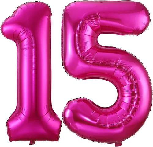 Miniatura 31 de Globo de cumpleaños de 40 pulgadas de color rosa intenso con el número 0, globos grandes de Mylar para fiesta de cumpleaños, aniversario, festival